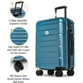 thumbnail image 3 of Carry On Luggage 22x14x9 Airline Approved with Cup Holder Hardside Carry On Suitcase with Spinner Wheels TSA Lock Hardshell 22 inch Travel Rolling Luggage for Women Men Blue, 3 of 12