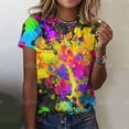 thumbnail image 6 of Colourful Graffiti Women‘s T-shirt Summer O-neck Casual Short Sleeve Female Loose Fashion Pullover For Ladies Daily Streetwear, 6 of 7