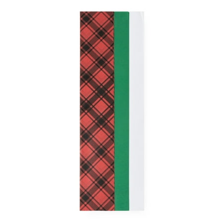 Holiday Time 80pc Buffalo Plaid Red Green White Tissue Paper Sidekick