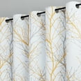 thumbnail image 3 of Decoultimatex Yellow White Tree Blackout Window Curtain Panels for Bedroom Yellow Gray Branch Energy Saving Drapes for Living Room, Grommet, 52"x84"x2, 3 of 6