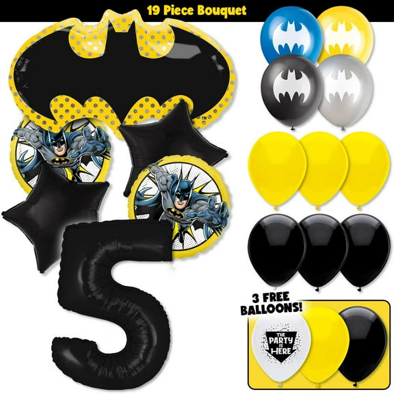 Batman Symbol Deluxe Balloon Bouquet Kit