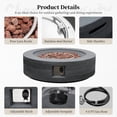 thumbnail image 5 of UPHA 42-inch Outdoor Propane Round Fire Pit Table 50000 BTU Gas Concrete FirePit for Outside Patio with Lava Rocks, Rain Cover, Dark Grey, 5 of 9