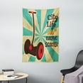 thumbnail image 1 of Vintage Decor Tapestry, Segway Electric Scooter Icon on Foreground of Pop Art Style Stripe Urban Transport, Wall Hanging for Bedroom Living Room Dorm Decor, 40W X 60L Inches, Multi, by Ambesonne, 1 of 2