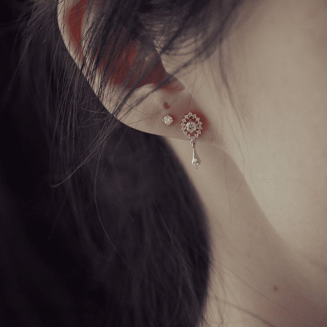Pendientes Heldig chapados en plata S925 circonitas brillantes estilo retro