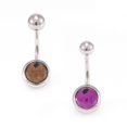 thumbnail image 2 of Package of 2 Belly Button Rings Navel Piercing with Jewels 14g, 2 of 10