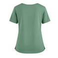 thumbnail image 4 of Medical Scrub Tops for Women Soft Stretch,Curved V-Neck Scrub Tops with 4 Pockets Green XL, 4 of 4
