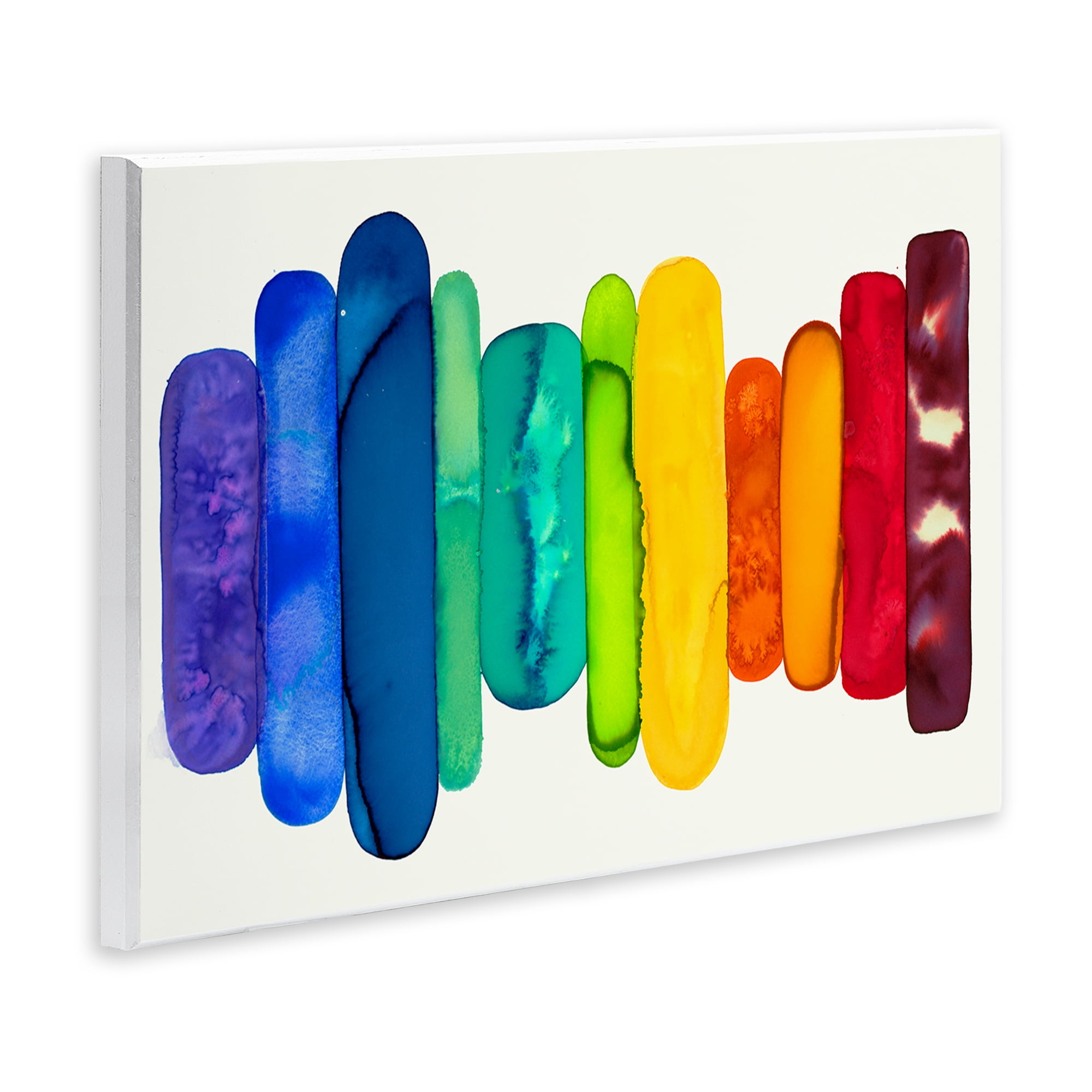 Stupell Industries Rainbow Ombre Shapes Abstract Painting Unframed Art Print Wall Art, 15 x 10