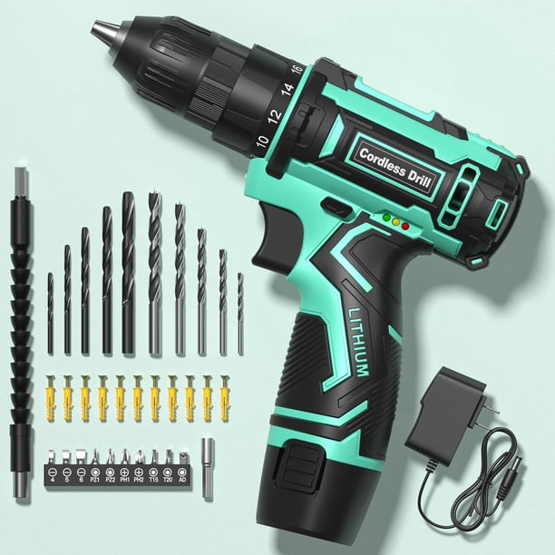 Juego de taladros inalámbricos VIWKO Power Drill Driver 3/8 Chuck de 12 V