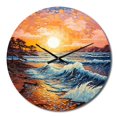 thumbnail image 2 of Designart "Beach Golden Sands Painting II" Nautical & Beach Oversized Wall Clock, 2 of 5