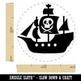 thumbnail image 2 of Pirate Ship with Jolly Roger Skull Self-Inking Rubber Stamp Ink Stamper - Sky Blue Ink - Medium 1 Inch, 2 of 7