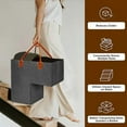thumbnail image 4 of Organizadora de escaleras fieltro Premium con asas gris medio, 4 of 8