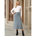 thumbnail image 2 of DARING DIVA Women's Sweater A Line Elastic High Waist Stretchy Midi Skirt L Grey, 2 of 8