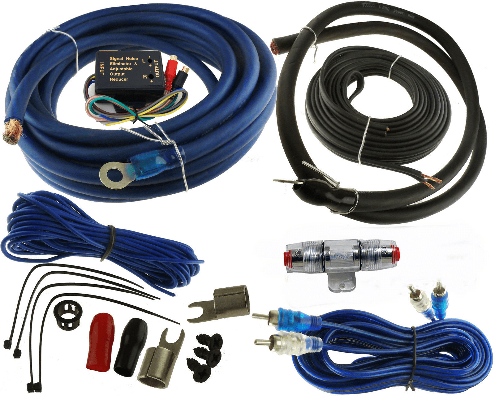 Voodoo 4 Gauge Car Amplifier Installation Wiring Wire Kit