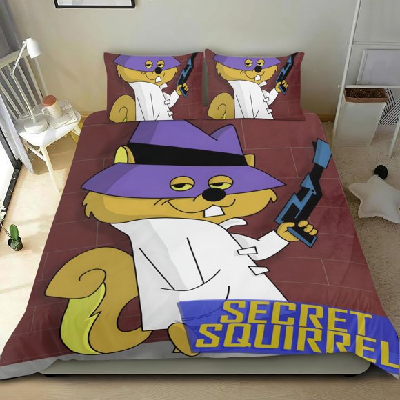 Ardilla Secreta Conjunto de sábanas temático, trío de piezas, cómodo y amigable con la piel, diseño único, regalo de decoración para el hogar para familiares, amigos y fans,140cm *210cm