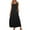 Black, variant on JSheng Women's Casual Maxi Dress Summer Solid Color Crew Neck Sleeveless Pocket Long Dress Pink S