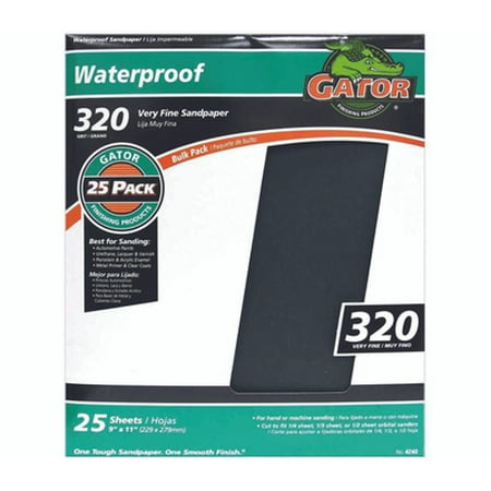 

Ali 4240 Gator 9 By 11 Inch Waterproof Sandpaper 320 Grit Silicon Carbide (Case of 25)