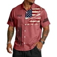 thumbnail image 2 of Men's US 250th Anniversary Polo Shirt with Distressed Flag Print and Button Front Featuring Mesh Fabric for Independence Day Celebration Patriotic Events or Summer Parties Red XL, 2 of 4