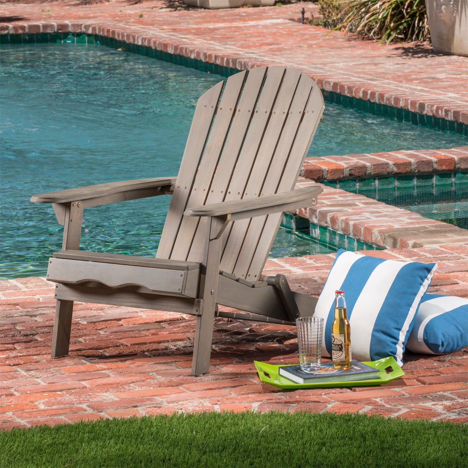 Kepooman Wood Adirondack Chair, Outdoor Patio Lounger Chair for Beach, Deck, Garden, Backyard, Lawn, Porch, Pool Side, Fire Pit, Grey Kepooman Wood Adirondack Chair, Outdoor Patio Lounger Chair for Beach, Deck, Garden, Backyard, Lawn, Porch, Pool Side, Fire Pit, Grey