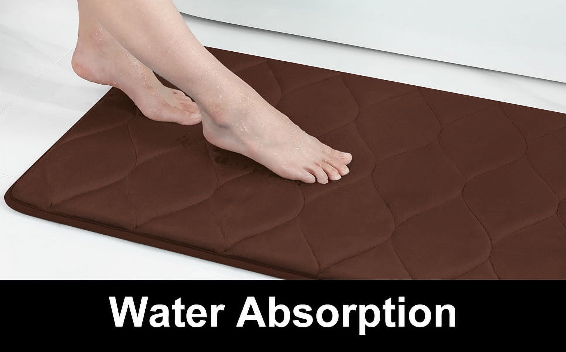 Yafa Home Fashion 1pc:24" X 47" Bath Rug, Memory Foam; Machine Washable, Water Absorbent & Non-Slip Bathmats(Brown)