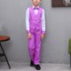 thumbnail image 4 of Odeerbi Chicos 4 Pcs Caballero Traje Formal Vestido Camisa + Traje Pantalones + Chaleco + Corbata Escenario Rendimiento Trajes Conjunto, 4 of 4