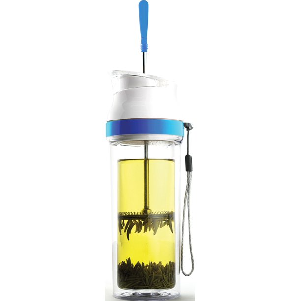 ASOBU The Modern Tea and French Coffee Press Mug, Blue 16 oz