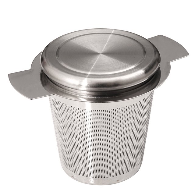 Colador de té de metal de acero inoxidable, tetera de doble oreja, colador de té de viaje, accesorios para juego de té