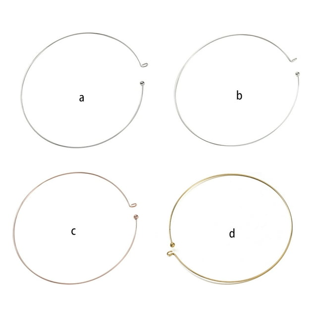 Wire Collar Hoop Metal Bracelet Bangle Jewelry Homemade Collar Hoop DIY Making Art Crafts Finding Replacement Spare Accessories Rose Gold