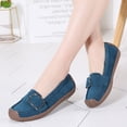 thumbnail image 3 of Big Size Women's Casual Loafers Slip On Leather Shoes Lightweight Walking Shoes Moccasins Classic Penny Loafer Flats Boat Shoes, 3 of 6