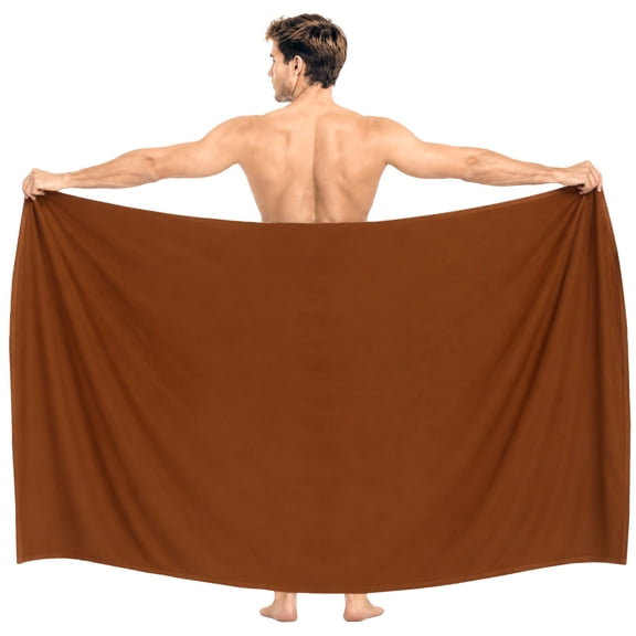 HAPPY BAY Men's Pareo Bath Trunk Swimwear Sarong Swim Beach Wrap One Size Brown, Plain Summer Vacation Party