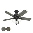 thumbnail image 1 of Restored Hunter Fan 44 inch Black Indoor Ceiling Fan with Lights and Pull Chain for Bedroom, Living Room/Family Room, Dining Room, Kitchen, Office (Refurbished), 1 of 8