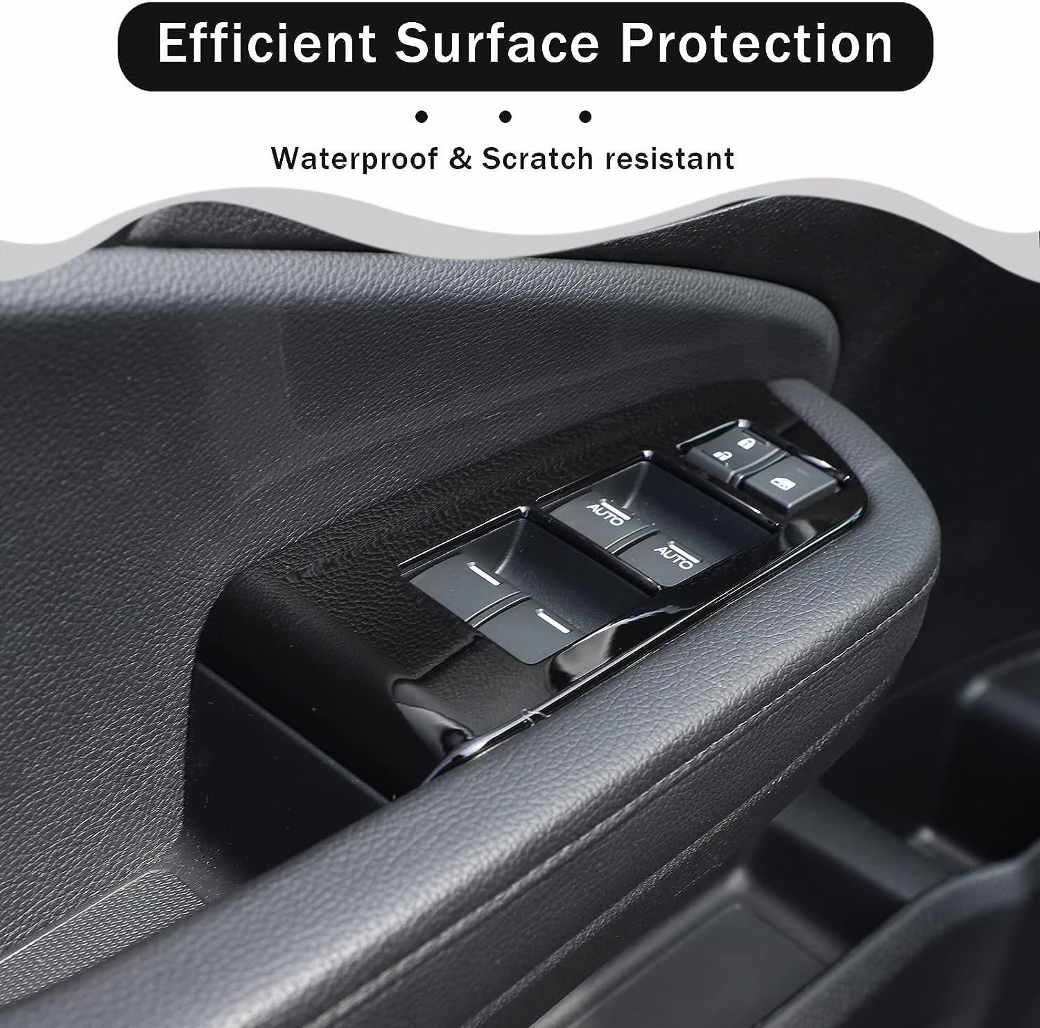 TINKI 4PCS Window Lift Switch Panel Frame Cover Trim for Honda Pilot 2016-2022/ Passport 2019-2023, ABS Material Car Door Window Glasses Lifter Button Decoration Accessories