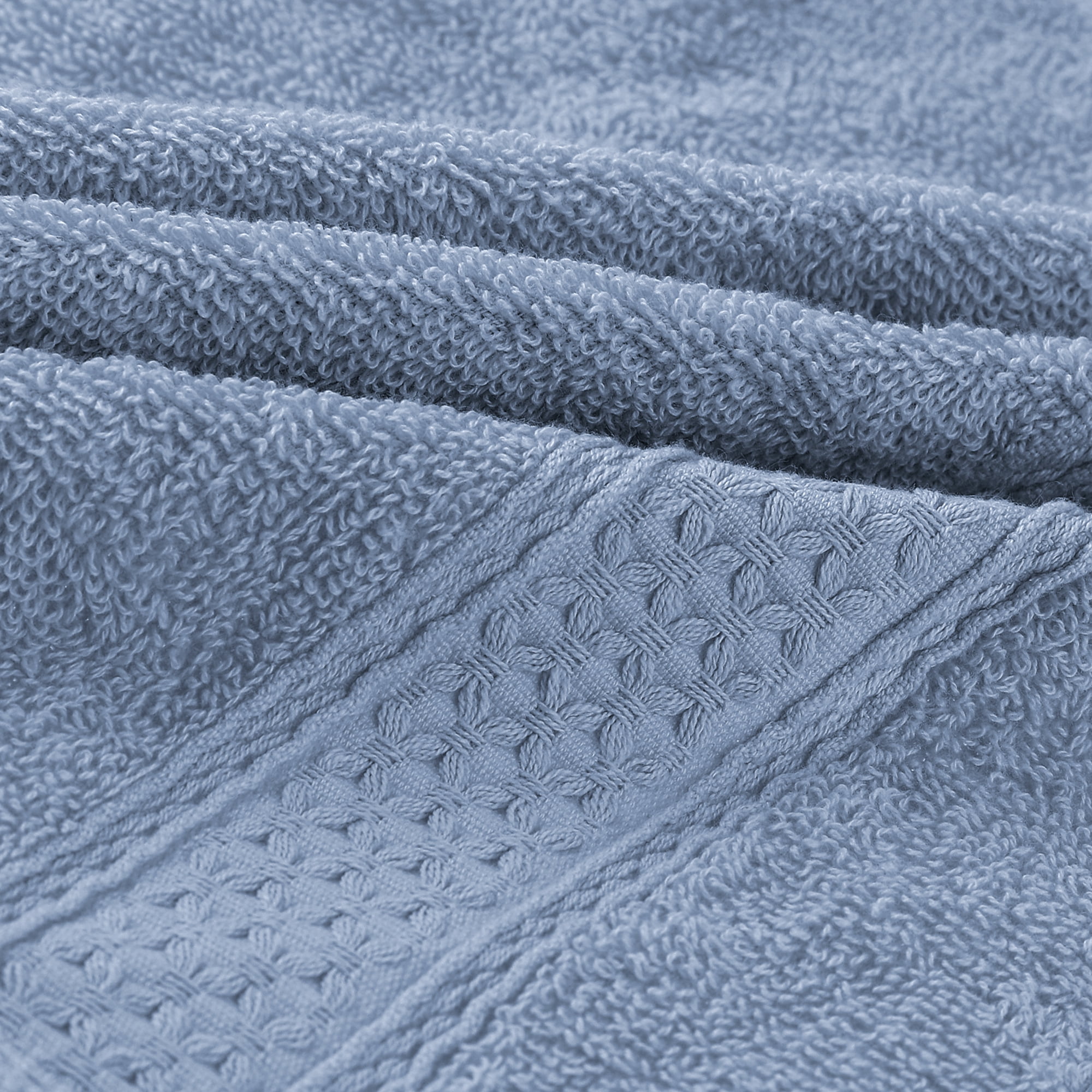 Unique Bargains 13"x13" Absorbent Cotton Dish Kitchen Plain Towels Blue Gray