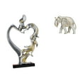 thumbnail image 1 of Figura Romántica De Pareja De Elefantes, Estatua De Madera Tallada A Mano, Adorno Coleccionable Para Dormitorio, Boda, Estantería, Armario, Decoración Del Hogar., 1 of 8