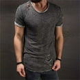 thumbnail image 4 of Bcfgryg Summer New Casual Solid Short Sleeve Perforated T Shirt Men Men T-shirts, 4 of 4