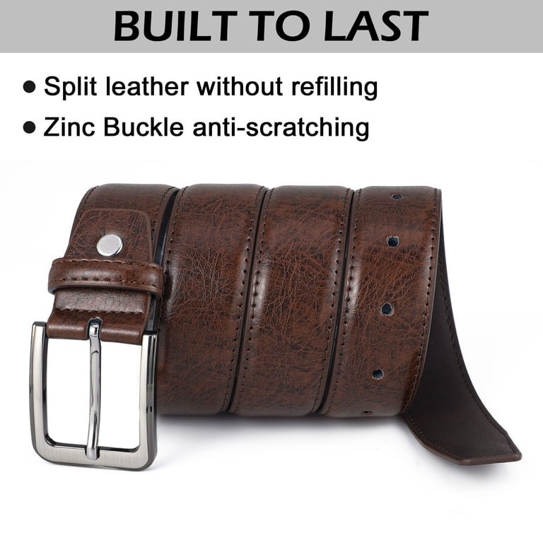 Bocaoying Men's Genuine Leather Belt 3-Pack, Black & Brown photo 4