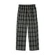 thumbnail image 2 of Pantalones largos para hombre, pantalones de pierna recta a cuadros, bolsillos, cintura elástica, cordón ajustable, pantalones casuales para hombre., 2 of 9