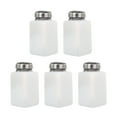 thumbnail image 1 of Botella dispensadora de alcohol de 5 piezas de 6 oz/180 ml, contenedor vacío, blanco, 1 of 5