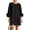 Black #023, variant on Floral Button-Down Mini Dress with Striking Floral Cuffs Loose Fit Dress, M