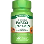 Papaya Enzyme Chewables | 120 Tablets | Tropical Flavor | For Men and Women | by Nature's Truth