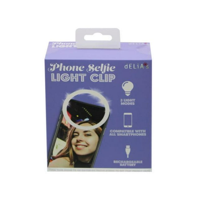 Kole Imports AB87124 OnTheGo LED Selfie Light in ClipOn Circle