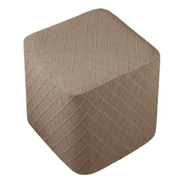 Funda para reposapiés otomano, protector de muebles con base elástica, lavable y elástica. marrón