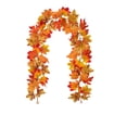 thumbnail image 3 of AYktou Fall Garland, 5.7 Ft Gradient Color Artificial Maple Leaves Fall Leaf Garland, Thanksgiving Garland Hanging Vines Festival Decor Rattan Garland for Home Halloween Autumn Outdoor Decor, 3 of 7