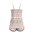 thumbnail image 5 of Bjutir Women Christmas Print Shorts Set 2 Piece Pajamas Set Lace Backless Trim V Neck Sling Tops With Shorts Outfit Set Lingerie Sleepwear White Size 2Xl, 5 of 5