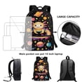thumbnail image 6 of Uorisanigo Sunflower Black Cat School Backpack Kids 17 inch Elementary Kindergarten Casual Sport Daypack Bag for School, Camps and Travel with Adjustable Padded Straps, 6 of 6