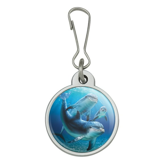 Dolphin Pals Ocean Diving Jacket Handbag Purse Luggage Backpack Zipper Pull Charm