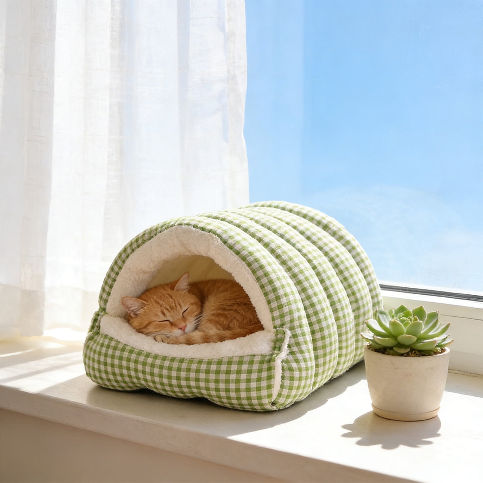AuroraX Enclosed Dog Bed Indoor Large Cat Bed Cave for Indoor Dog Cats , Dog Cat Warm House Removable Washable , Puppy Cat Dog Gifts