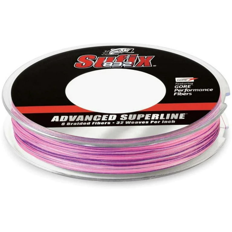 150yd Spool of Sufix 832 Superline Braided Fishing Line - Pink Braid