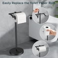 thumbnail image 4 of TVOFEK Freestanding Toilet Paper Holder Stand, Toilet Roll Holder Stainless Steel, Post Pivoting Design & Stable Weighted Base, Matte Black, 4 of 13