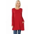 thumbnail image 1 of Women's Long Sleeve Swing Tunic With Side Pockets, 1 of 3