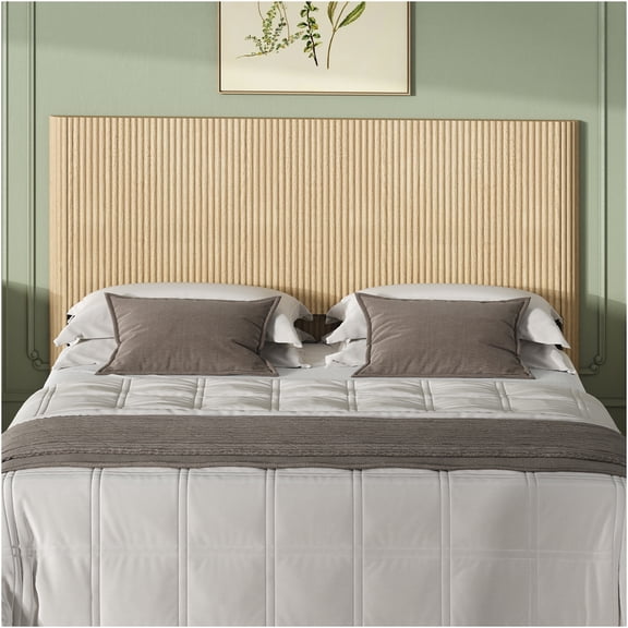 Queen Size Bed Headboard with Arched Design, Farmhouse and Modern Style Wooden Headboard for Bedroom Furniture, Easy Assembly, Oak Finish